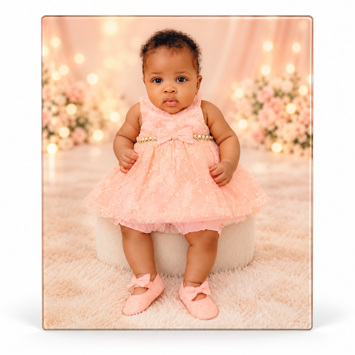 Custom Glass Photo Panel with LED Light Base – Personalized 8 x 10