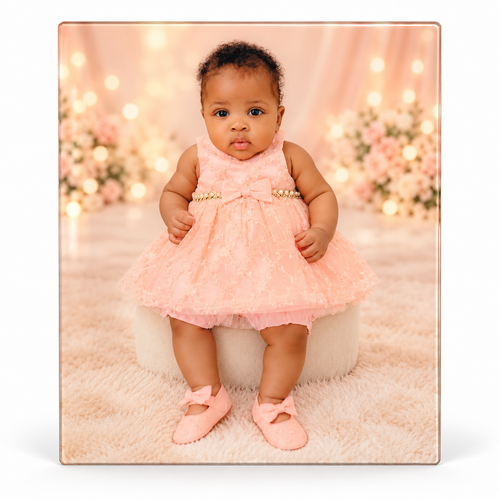 Custom Glass Photo Panel with LED Light Base – Personalized 8 x 10