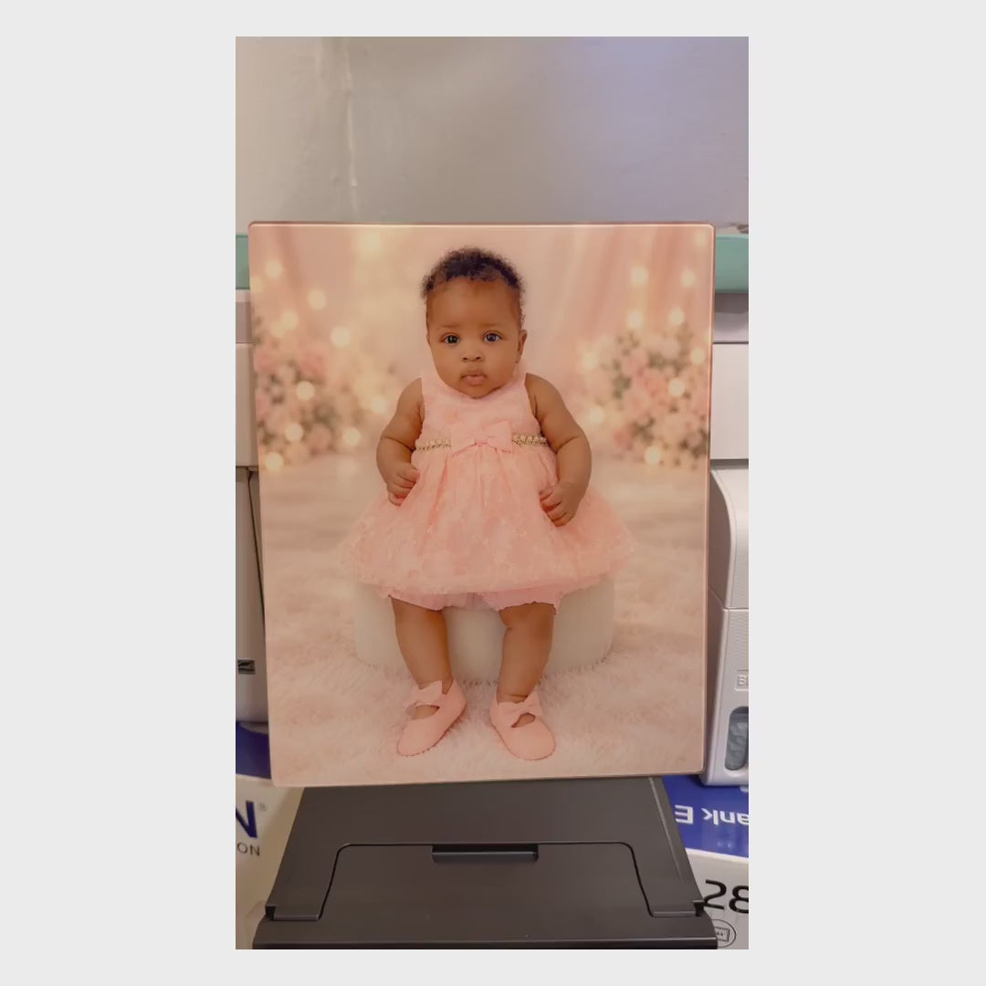 Custom Glass Photo Panel with LED Light Base – Personalized 8 x 10